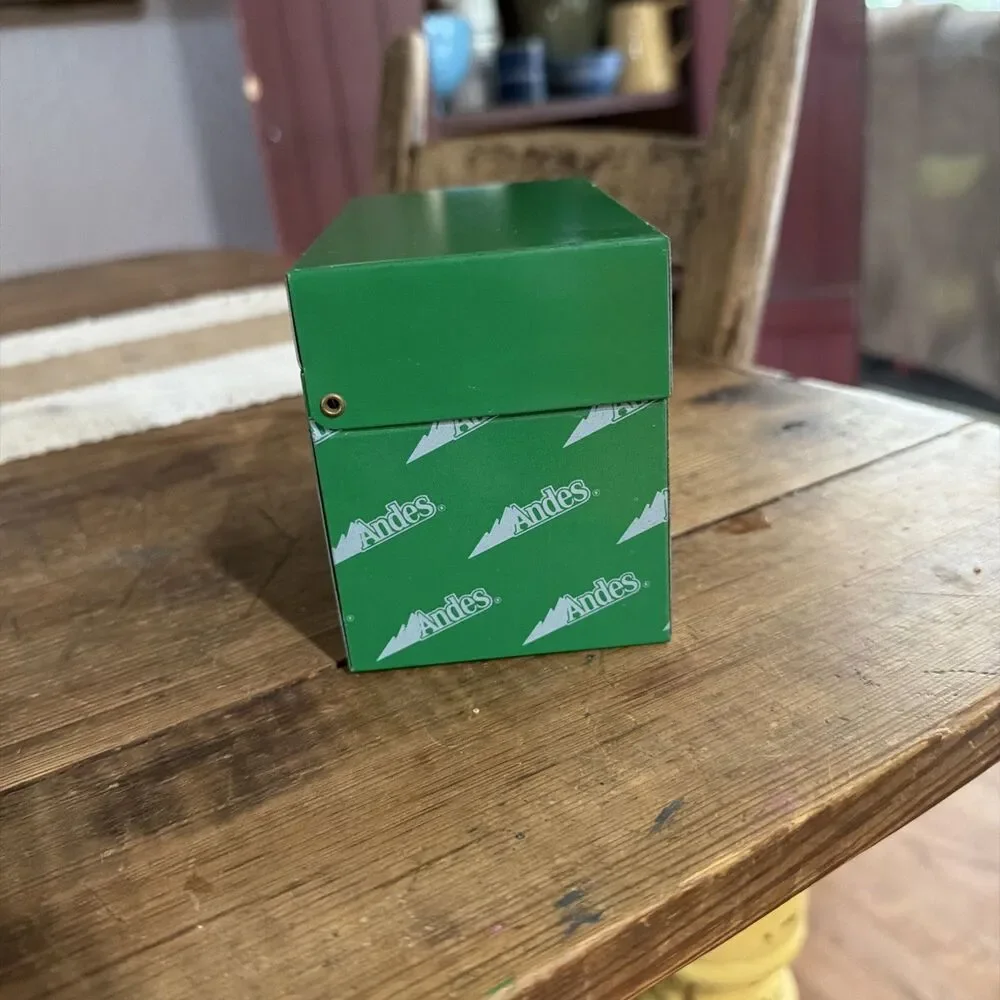 Vintage Andes Candies Recipe File Box Complete W Recipes And Blank Cards